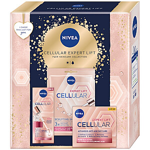 NIVEA SET Cellular Expert Lift sejas serums 30ml + dienas sejas krēms 50ml + auduma sejas maska 1gab