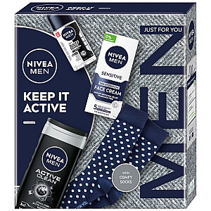 NIVEA SET Universāls krēms Keep It Active 30ml + pretsviedru aerosols 150ml + dušas želeja 250ml