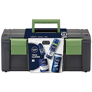 NIVEA SET Tech Master ritininis antiperspirantas 50 ml + dušo želė 250 ml + skutimosi putos 200 ml + balzamas po skutimosi 100 ml