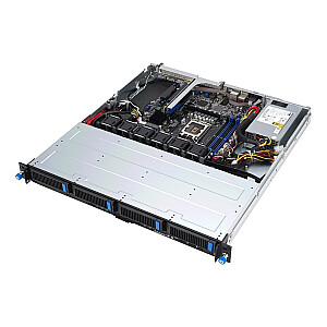 ASUS Rack 1U RS300-E12-PS4/350W Intel C262 LGA1700 95W 4xDDR5 4400/4000/3600 4x3.5"/2.5" 4*SATA/SAS/NVMe 2x Intel I210AT PLUS ports 0350 1x vadība8