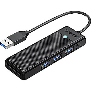 USB-концентратор Orico PAPW3AT-U3-015-BK-EP 1x TF 1x microSD + 3x USB-A 3.0 (PAPW3AT-U3-015-BK-EP)