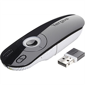 Targus | Laser Presentation Remote | Black, Grey | Plastic | * Clear & intuitive layout enables users to open and operate a presentation with ease. Laser pointer makes it easy to highlight presentation content while the back-lit buttons make it easy