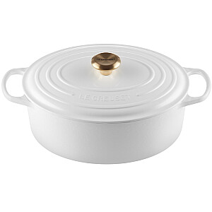 Le Creuset Кастрюля чугунная овальная 31см/6,3л белая