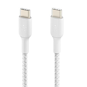 Плетеный кабель USB-C USB-C 1 м, белый