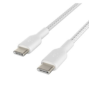 Плетеный кабель USB-C USB-C 1 м, белый