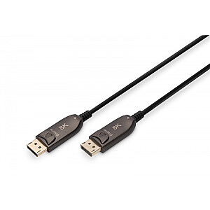 Kabel połączeniowy hybrydowy AOC DisplayPort 1.4 8K/60Hz UHD DP/DP M/M 20m Czarny