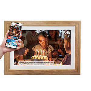 Denver photo frame with FRAMEO FHD 15.6" 8GB light wood