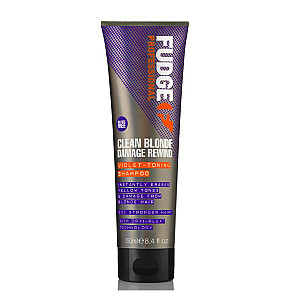 FUDGE Clean Blonde Damage Rewind Violet-Toning Shampoo atjaunojošs un tonizējošs šampūns gaišiem matiem 250ml