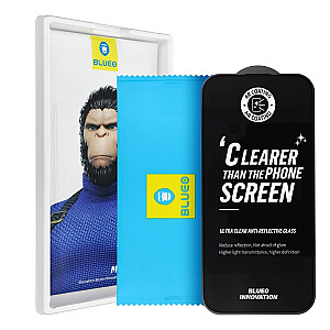 BlueO 5D Mr. Monkey Glass Strong Premium AR aizsargstikls pilnam ekrānam Apple iPhone 16 melns