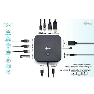 Док-станция USB-C HDMI Dual DP, подача питания, 100 Вт 