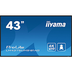 Monitor 42.5 cala ProLite LH4375UHS-B1AG, 24/7,IPS,ANDROID.11,4K,500cd/m2,WiFi,3xHDMI,DP,Daisy/Chain,2xUSB,2x10W,RJ45,iiSignage2,FailOver,SDM,4GB/32GB