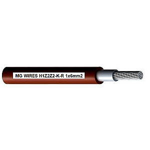 Photovoltaic cable // MG Wires // 1x6mm2, 0,6/1kV red H1Z2Z2-K-R-6mm2 RD, package 100m