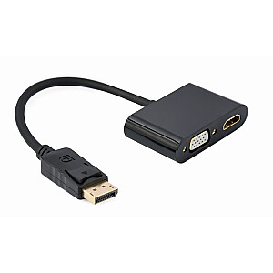 Gembird A-DPM-HDMIFVGAF-01 DisplayPort male to HDMI female + VGA female adapter cable, black