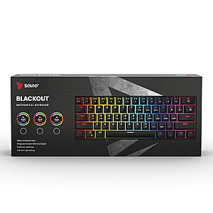 SAVIO Mechanical Keyboard BLACKOUT Brown (Outemu Brown), black