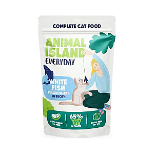 ANIMAL ISLAND Everyday Turkey and White fish fillets in broth - wet cat food - 4 x 85g