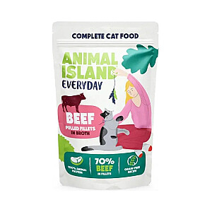 ANIMAL ISLAND Everyday Beef and chicken fillets in broth - wet cat food - 40 x 85g