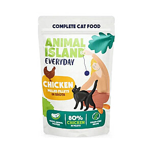 ANIMAL ISLAND Everyday Beef and chicken fillets in broth - wet cat food - 40 x 85g