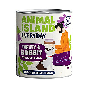 ANIMAL ISLAND Everyday Turkey and rabbit - wet dog food - 800g