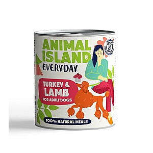 ANIMAL ISLAND Everyday Индейка и ягненок - влажный корм для собак - 800 г