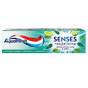 AQUAFRESH Senses atjaunojošā zobu pasta eikalipta 75ml