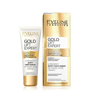 EVELINE Gold Lift Expert grezns zelta krēms-serums sejai, kaklam un dekoltē nobriedušai ādai 40ml