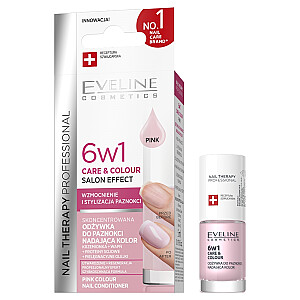 EVELINE Nail Therapy 6in1 nagu kondicionieris Care & Color Pink 5 ml