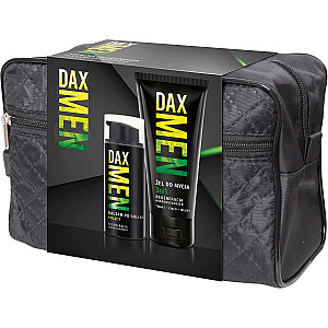 DAX SET Men 3in1 valomasis gelis 180ml + raminantis balzamas po skutimosi 100ml + kosmetinis maišelis