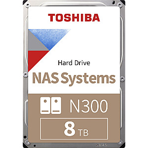 Toshiba N300 servera diskdzinis (mainstream) 8 TB, 3,5 collas, SATA III (6 Gb/s) (HDWG480UZSVA)