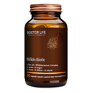 Uztura bagātinātājs DOCTOR LIFE Bifido Biotic 5 bifidobaktēriju celmi 90 kapsulas