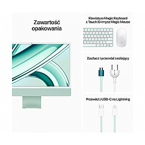 24 collu iMac: M3 8/10, 8 GB SSD, 256 GB — zaļš