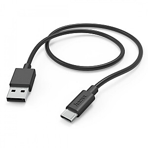 USB-A uz USB-C uzlādes kabelis 1m melns