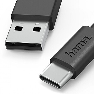 USB-A uz USB-C uzlādes kabelis 1m melns