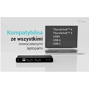 Universālais divu 4K displeju dokstacija ar barošanas palīdzību 85W + i-tec USB-C lādētājs 100W