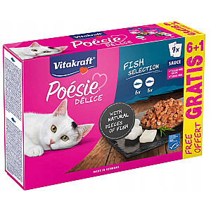 VITAKRAFT Poésie Delice zivju izvēle - mitrie kaķu barība - 6 + 1 x 85g