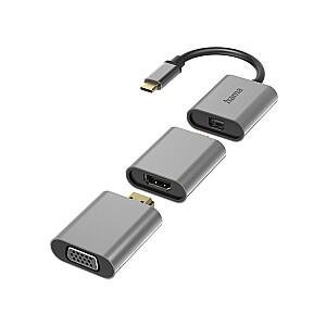 Hama 00200306 6in1 Adapter Connect2Go, USB-C, Mini-DisplayPort, HDMI, VGA