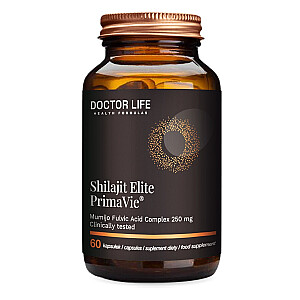 DOCTOR LIFE Shilajit Elite PrimaVie fulvīnskābes komplekss Shilajit uztura bagātinātājs 60 kapsulas