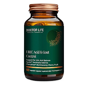 DOCTOR LIFE urīnskābes un podagras kontrole, Terminalia Bellirica augļu ekstrakts, 1000 mg, uztura bagātinātājs, 60 kapsulas