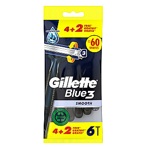 Бритвы GILLETTE Blue3 гладкие одноразовые, 6 шт.