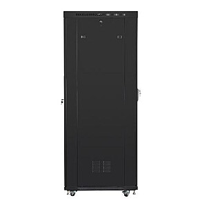 19 colių stovintis rack kabinetas 27U 800x1200 juodas perforuotas duris LCD FLAT PACK