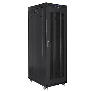 19 colių stovintis rack kabinetas 27U 800x1200 juodas perforuotas duris LCD FLAT PACK