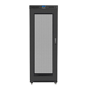 19 colių stovintis rack kabinetas 27U 800x1200 juodas perforuotas duris LCD FLAT PACK