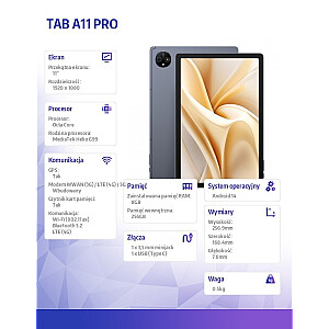 Tablet A11 Pro 8/256GB Pelēks