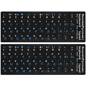 RU/ENG Keyboard stickers blue