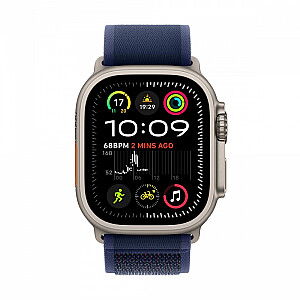 Watch Ultra 2 GPS + Cellular, 49 mm titāna korpuss dabiskā krāsā ar Trial S/M siksniņu zilā krāsā