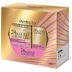 PERFECTA SET 24K Gold & Rose Oil krem na noc 60+ 50ml + krem przeciwzmarszczkowy pod oczy i na powieki 15ml