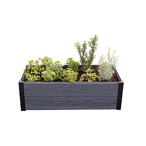 Apmalīte taisnstūra puķu dobei Maple Trough 106x52x32cm pelēka