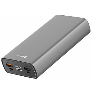 Swissten Aluminium Power Banka Ārējās Uzlādes Baterija 2xUSB / USB-C / Micro USB / 20W / 20000 mAh