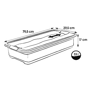 Transportēšanas kaste Eckhart 79,5x39,5x17cm 33L grafīta krāsā