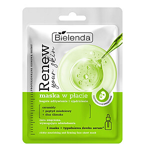 BIELENDA Renew Your Skin odżywcza maska w płacie z ceramidami i śluzem ślimaka 1szt