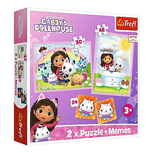 Galda atmiņas spēle +  2 in 1 puzlis  Gabby&#039;s Dollhouse 3+ T93382